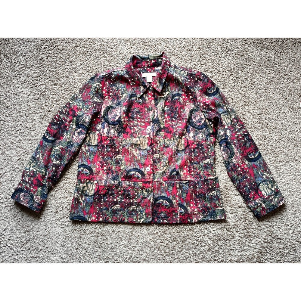 Christopher And Banks Jacket Women's Size Large Alternative Abstract Snap Button - Picture 1 of 8